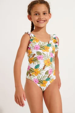 MAILLOT 1 PIECE Blanc M TUNES TORTUGA