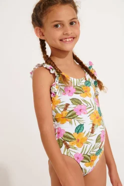 MAILLOT 1 PIECE Blanc M TUNES TORTUGA