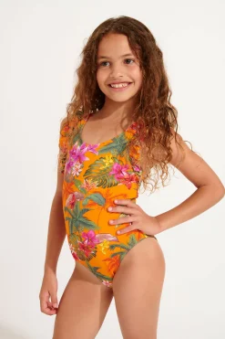 MAILLOT 1 PIECE Orange M TUNES FAGAPEA