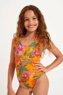 MAILLOT 1 PIECE Orange M TUNES FAGAPEA