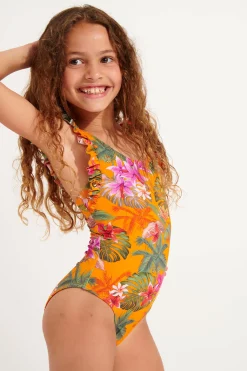MAILLOT 1 PIECE Orange M TUNES FAGAPEA