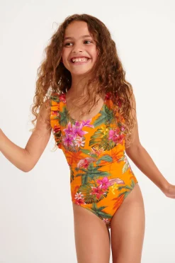 MAILLOT 1 PIECE Orange M TUNES FAGAPEA