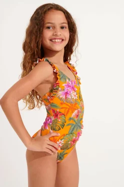 MAILLOT 1 PIECE Orange M TUNES FAGAPEA