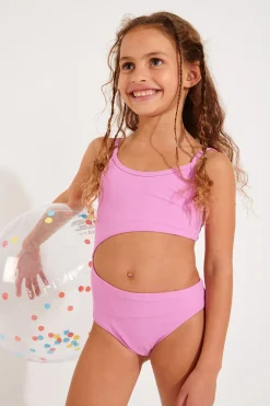 MAILLOT 1 PIECE Rose M ZIGZAG SPRING