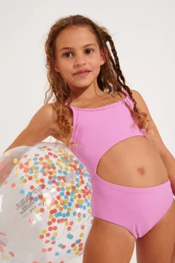MAILLOT 1 PIECE Rose M ZIGZAG SPRING
