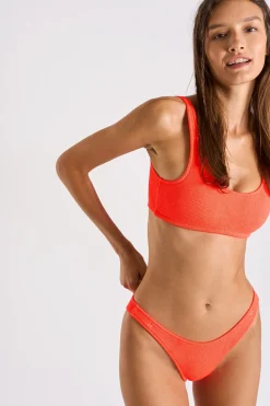 maillot de bain 2 pièces corail JUSTIN & NAIDA SCRUNCHY