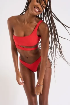 maillot de bain 2 pièces rouge ASYMO & KAYA SPRING
