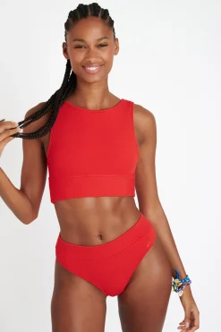 Maillot de bain brassière orange MALEO & MANHA SCRUNCHY