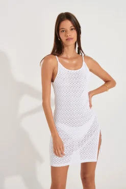 ROBE BEACHWEAR Blanc ROSEO MESHWORK